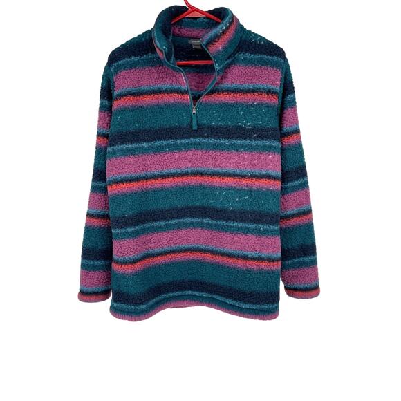 Eddie Bauer Multicolor Women's Plush Fleece 1/4 Zip Sweater -‎ Size Small - Picture 1 of 5